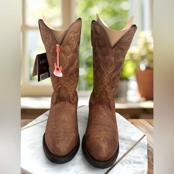 LAREDO Distressed Western Cowboy Boots Leather R Toe Size 8.5 - Picture 16 of 16